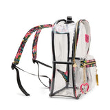 Betsey Johnson Boarder Print Clear Backpack with Pouch