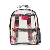 Betsey Johnson Boarder Print Clear Backpack with Pouch