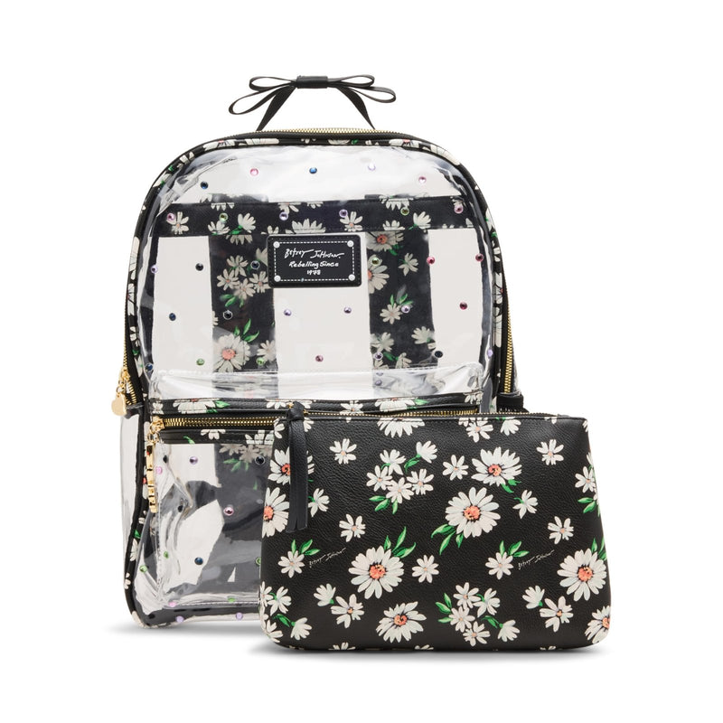 Betsey Johnson Daisy Clear Backpack with Pouch