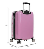 Betsey Johnson Designer 20 Inch Carry On - Expandable (ABS + PC) Hardside Luggage - Lightweight Durable Suitcase With 8 - Rolling Spinner Wheels for Women (20in, Flamingo Strut)