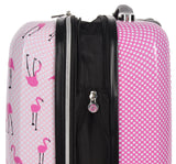 Betsey Johnson Designer 20 Inch Carry On - Expandable (ABS + PC) Hardside Luggage - Lightweight Durable Suitcase With 8 - Rolling Spinner Wheels for Women (20in, Flamingo Strut)