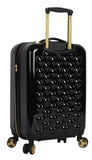 Betsey Johnson Designer 20 Inch Carry On - Expandable (ABS + PC) Hardside Luggage - Lightweight Durable Suitcase With 8 - Rolling Spinner Wheels for Women (Heart to Heart Black)
