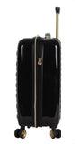 Betsey Johnson Designer 20 Inch Carry On - Expandable (ABS + PC) Hardside Luggage - Lightweight Durable Suitcase With 8 - Rolling Spinner Wheels for Women (Heart to Heart Black)