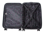 Betsey Johnson Designer 20 Inch Carry On - Expandable (ABS + PC) Hardside Luggage - Lightweight Durable Suitcase With 8 - Rolling Spinner Wheels for Women (Stripe Roses)