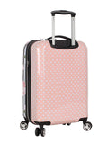Betsey Johnson Designer 20 Inch Carry On - Expandable (ABS + PC) Hardside Luggage - Lightweight Durable Suitcase With 8 - Rolling Spinner Wheels for Women (Stripe Roses)