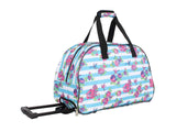 Betsey Johnson Designer Carry On Luggage Collection - Lightweight Pattern 22 Inch Duffel Bag - Weekender Overnight Business Travel Suitcase with 2 - Rolling Wheels (Stripe Floral)