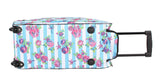 Betsey Johnson Designer Carry On Luggage Collection - Lightweight Pattern 22 Inch Duffel Bag - Weekender Overnight Business Travel Suitcase with 2 - Rolling Wheels (Stripe Floral)