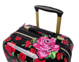 Betsey Johnson Designer Luggage Collection - Expandable 3 Piece Hardside Lightweight Spinner Suitcase Set - Travel Set includes 20 - Inch Carry On, 26 inch and 30 - Inch Checked Suitcase (Covered Roses)