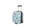 Betsey Johnson Designer Underseat Luggage Collection - 15 Inch Hardside Carry On Suitcase for Women - Lightweight Under Seat Bag with 2 - Rolling Wheels (Stripe Floral Hummingbird)