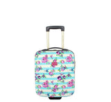 Betsey Johnson Designer Underseat Luggage Collection - 15 Inch Hardside Carry On Suitcase for Women- Lightweight Under Seat Bag with 2-Rolling Wheels (Stripe Floral Hummingbird)