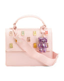 Betsey Johnson Gummy Bear Charm Crossbody, Pink, Top Handle with Adjustable Strap, 8x7 Inches