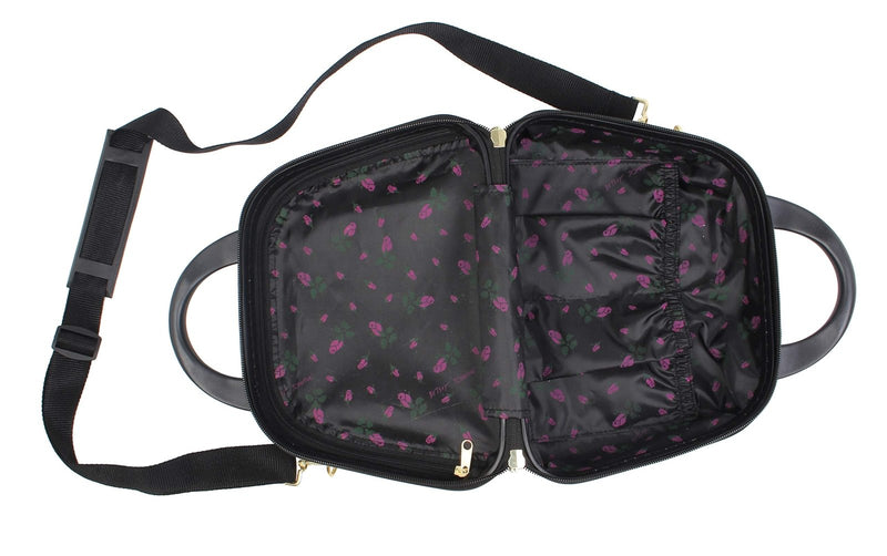 Betsey Johnson Hardside Cosmetic Case - Lightweight Small Size Hardshell Travel Hand Makeup Bag - Adjustable Shoulder Strap - Bag for Women - Multi - Functional Case (Hummingbird)