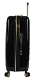 Betsey Johnson Luggage Hardside 3 Piece Set Suitcase With Spinner Wheels (20" 26" 30") (One Size, Heart to Heart Black)
