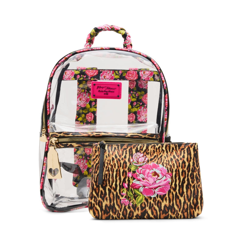 Betsey Johnson Wild Child Clear Backpack with Pouch