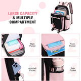 Bevalsa School Backpack for Girls, Backpack with Lunch Box & Pen Case, Bookbag for Girls Kids Elementary Middle High School Student 21L Children Schoolbag