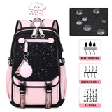 Bevalsa School Backpack for Girls, Backpack with Lunch Box & Pen Case, Bookbag for Girls Kids Elementary Middle High School Student 21L Children Schoolbag