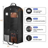 BH7STAR 43" Heavy Duty Garment Bags for Travel 6.5" Gusseted Suit Bags for Closet Storage 2 Handles Hanging Clothes Bag with Pocket Mens Suit Cover for Shirts, Coats, Dresses, Suit Holder, 2 Pack