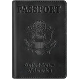 BIAOTIE Premium Leather Passport Holder Covers, Rfid Travel Wallet Passport Document Holder, Travel Essentials Wallet Cover Case for Men and Women (Black)
