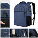 BIKROD Backpack for Boys Men, School Backpack for Teens Girls, Lightweight Casual High School Bookbag, Daily - use Travel Laptop Backpack with USB Charging Port Fits 15.6 Inch Notebook