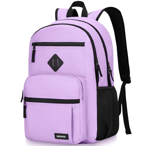 BIKROD Backpack for Girls Women, School Backpack for Teen Boys, Lightweight Casual High School Bookbag, Daily-use Travel Laptop Backpack Fits 15.6 Inch Notebook