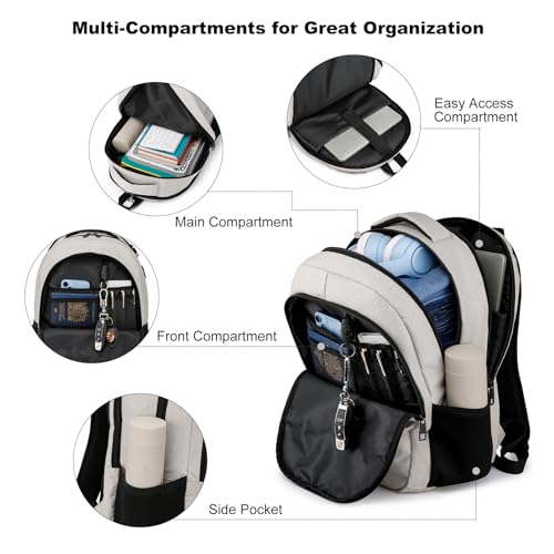 BIKROD Backpack for Girls Women, School Backpack for Teen Boys, Lightweight Casual High School Bookbag, Daily-use Travel Laptop Backpack Fits 15.6 Inch Notebook