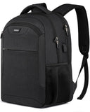 BIKROD Backpack for Men and Women, School Backpack for Boys, Water Resistant Business Travel Laptop Back Pack Fit 15.6 Inch Laptop with USB Charging Port, Black