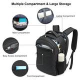 BIKROD Backpack for Men and Women, School Backpack for Boys, Water Resistant Business Travel Laptop Back Pack Fit 15.6 Inch Laptop with USB Charging Port, Black