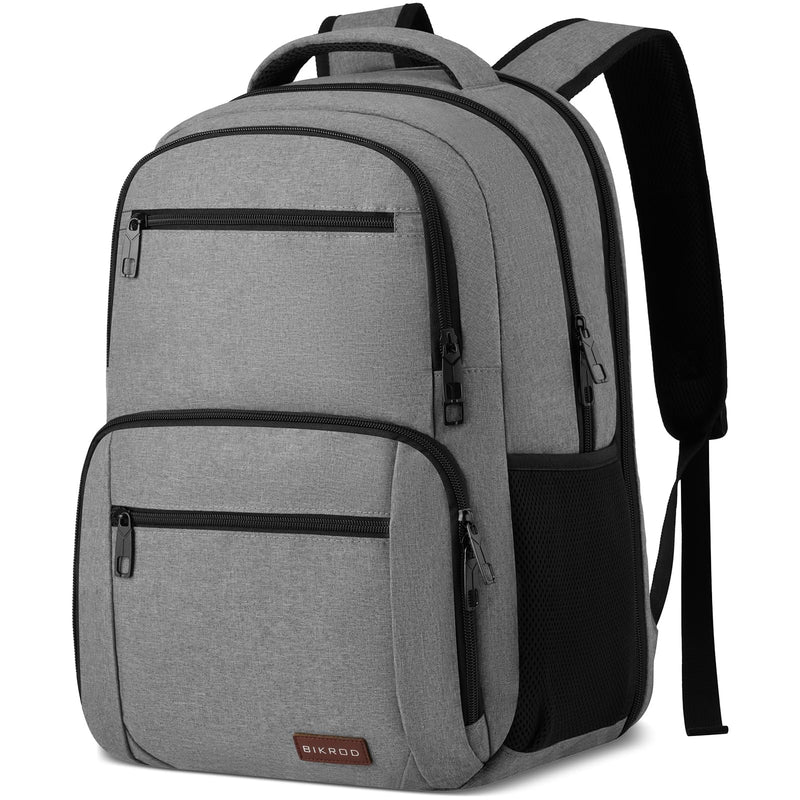 BIKROD Backpack for Men, TSA Travel Backpack, College Backpacks Water Resistant Back Pack with USB Charging Port, Business Anti Theft Durable Computer Bag Gifts Fits 15.6 Inch Laptop, Grey