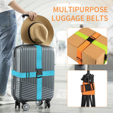 BILIONE 4 Pack Luggage Straps 79" Long Belts Keep Suitcase Secure While Traveling, TSA Approved Add a Bag Premium Accessory for Travel Bag Closure (Blue+Orange+Rose Pink+Green)