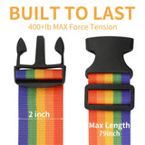 BILIONE 4 Pack Luggage Straps 79" Long Belts Keep Suitcase Secure While Traveling, TSA Approved Add a Bag Premium Accessory for Travel Bag Closure (Blue+Orange+Rose Pink+Green)