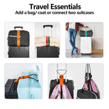 BILIONE Add a Bag Luggage Straps 2 Pack, Adjustable Bungee Elastic Belt to Connect Two Suitcases, Secure Carry On & Travel Essentials (Black)