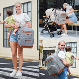 BILLITON MASHI Diaper Bag Backpack, Large Baby Nappy Bags with Portable Changing Pad for Boys and GirlsMultifunction Travel Baby Bag for Moms Dads, Shower Gifts Waterproof and Stylish，Grey