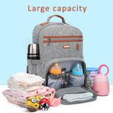 BILLITON MASHI Diaper Bag Backpack, Large Baby Nappy Bags with Portable Changing Pad for Boys and GirlsMultifunction Travel Baby Bag for Moms Dads, Shower Gifts Waterproof and Stylish，Grey