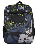 Bioworld DC Comics Batman Backpack Gotham City Superhero Rubber Bat Symbol Kids School Travel Backpack