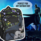 Bioworld DC Comics Batman Backpack Gotham City Superhero Rubber Bat Symbol Kids School Travel Backpack