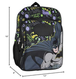 Bioworld DC Comics Batman Backpack Gotham City Superhero Rubber Bat Symbol Kids School Travel Backpack
