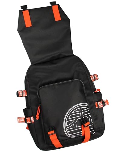 Bioworld Dragon Ball Z Anime King Kai and Hermit Turtle Kanji Travel Backpack With Padded Tech Pocket For Women For Men