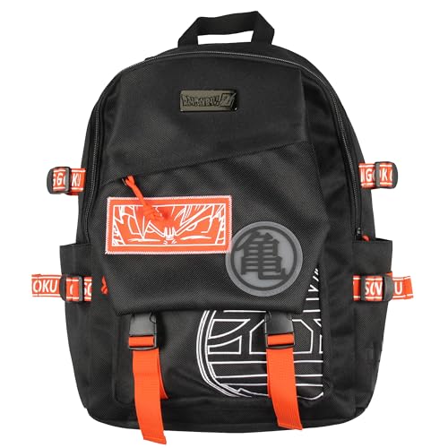 Bioworld Dragon Ball Z Anime King Kai and Hermit Turtle Kanji Travel Backpack With Padded Tech Pocket For Women For Men | Backpacks4Less