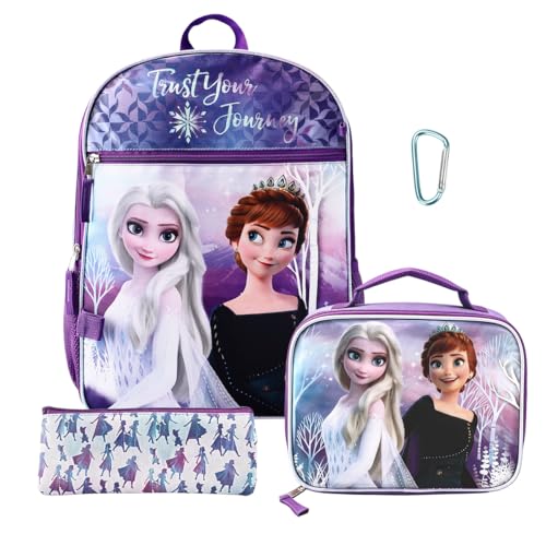 Bioworld Frozen 16 inch Backpack 4-piece Set with lunch box for girls