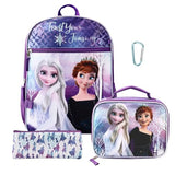 Bioworld Frozen 16 inch Backpack 4-piece Set with lunch box for girls