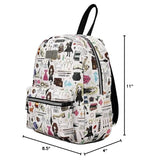 Bioworld Harry Potter Hogwarts Chibi Characters & Icons All Over Print White Mini Backpack