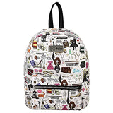 Bioworld Harry Potter Hogwarts Chibi Characters & Icons All Over Print White Mini Backpack