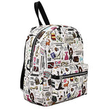 Bioworld Harry Potter Hogwarts Chibi Characters & Icons All Over Print White Mini Backpack
