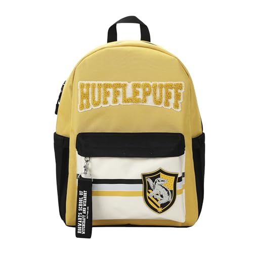 Bioworld Harry Potter Hufflepuff Crest 16.5" Adult Yellow Backpack | Backpacks4Less