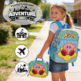 Bioworld Kirby 5-Piece Set: 16 Backpack, Lunchbox, Utility Case, Rubber Keychain, and Carabiner