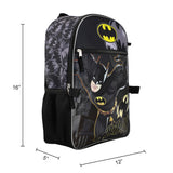 BIOWORLD Mens Batman 5 - Piece Backpack Set (Little Kid/Big Kid), Grey, One size