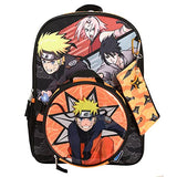 Bioworld Naruto Anime Character Print Orange and Black 5-Piece Backpack Set For Boys | Backpacks4Less