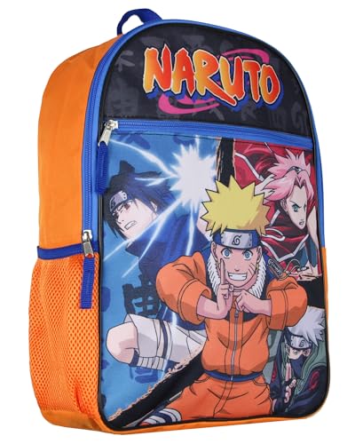 Bioworld Naruto Shippuden Group Fight Pose Sasuke Sakura Uzumaki School Travel Backpack