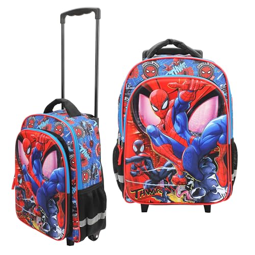 Bioworld Spider-Man Peter & Miles 16" Rolling Travel Backpack | Backpacks4Less