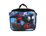 Bioworld Spiderman Backpack Miles Morales Lunch Box Key Chain Pencil Case Carabiner 5 pc Set